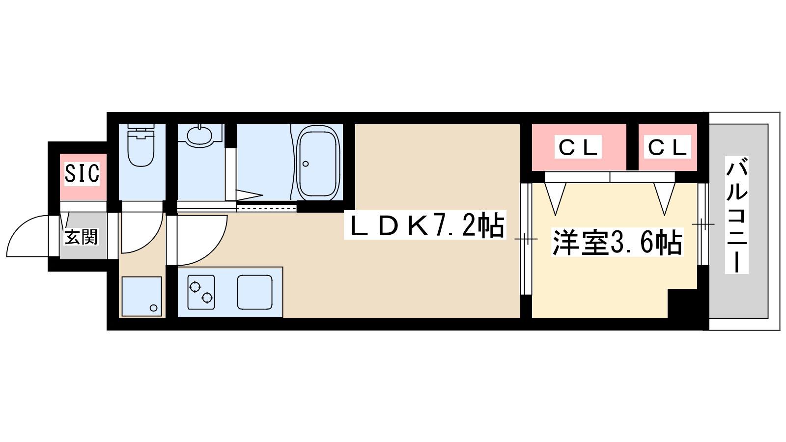 マキシブクロスエサカ(1LDK/3階)の間取り写真