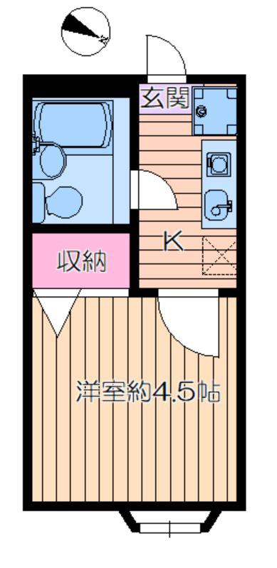 アネックスII A(1K/2階)の間取り写真