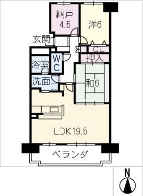 パークシティ三郷壱番館西棟502号(2SLDK/5階)の間取り写真