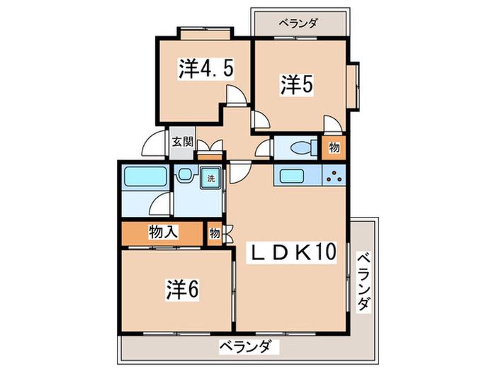 グリーンハイツ湘南(3LDK/1階)の間取り写真