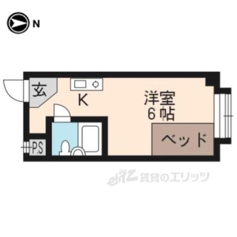 ハイツくすの木(ワンルーム/3階)の間取り写真