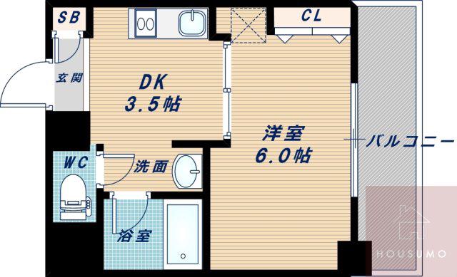 第13関根マンション(1DK/8階)の間取り写真