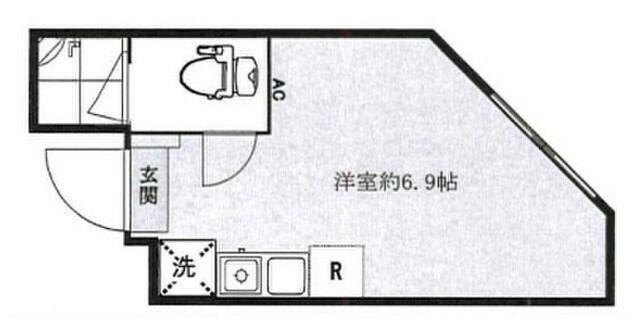 アルビオンシティ蓮根(ワンルーム/2階)の間取り写真