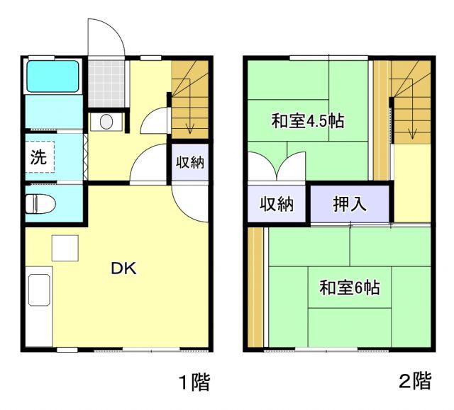 楠コーポ(2DK/1階)の間取り写真