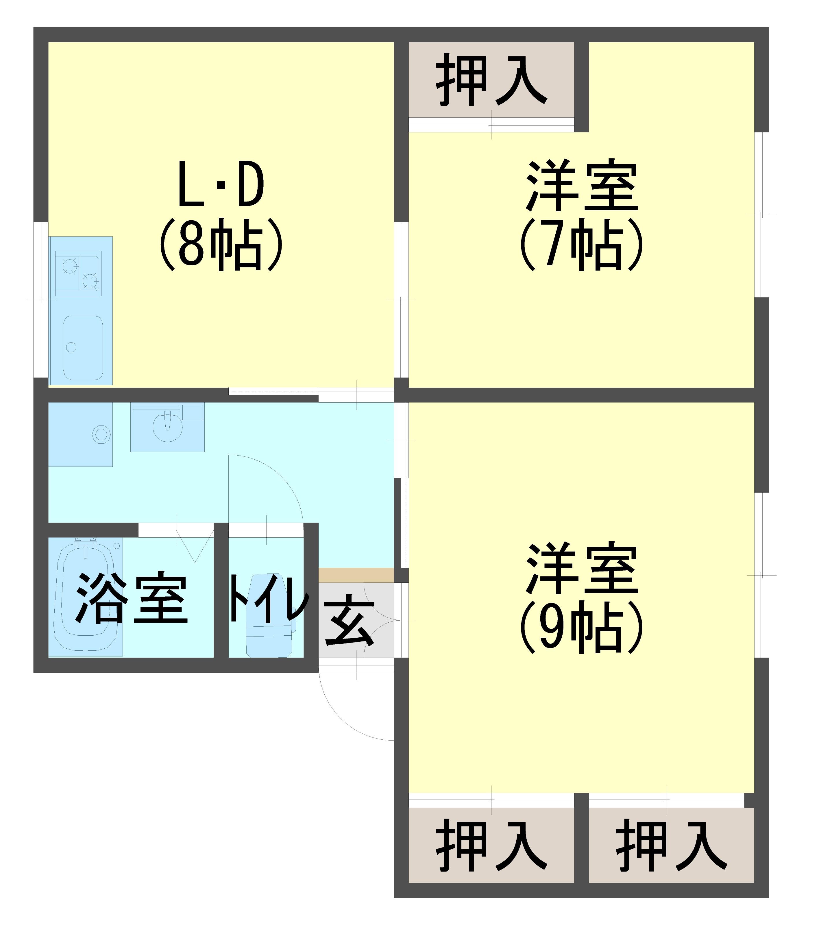 PLATZ ISO(2LDK/1階)の間取り写真