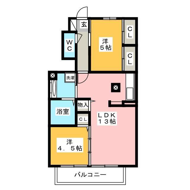 クレール(2LDK/1階)の間取り写真