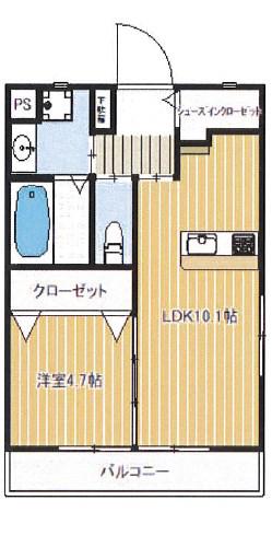 FELSEN(1LDK/3階)の間取り写真