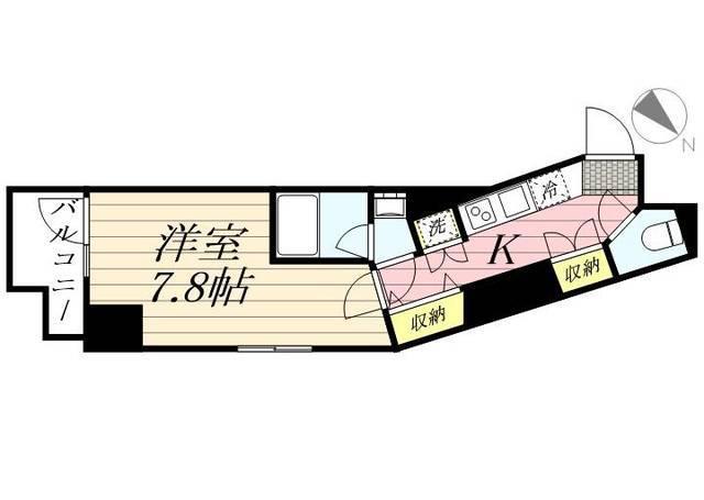 GRAN PASEO麻布十番(1K/6階)の間取り写真