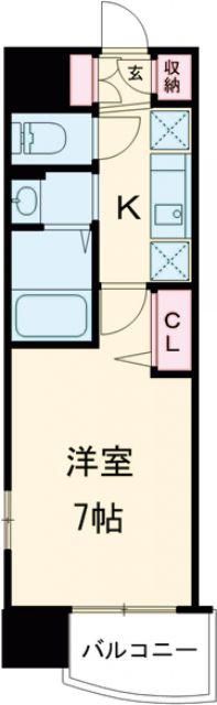 LUXE姫路(1K/13階)の間取り写真