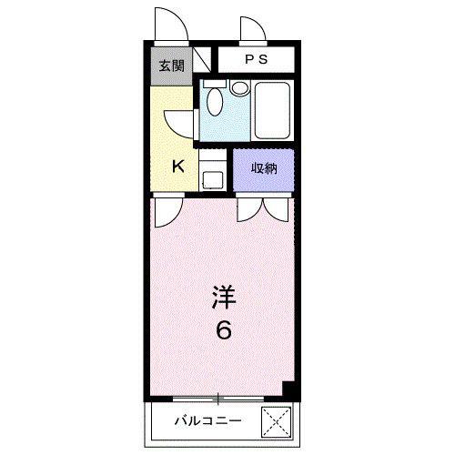 ユーママンション(1K/2階)の間取り写真