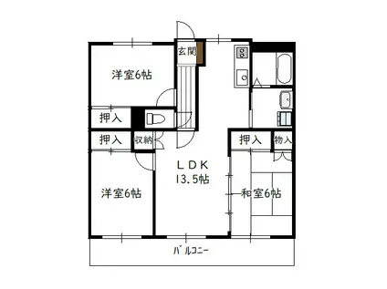 サンジェルマンIII(3LDK/1階)の間取り写真