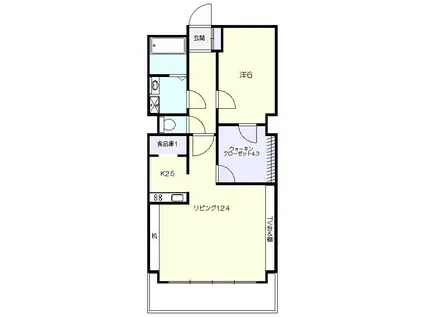シャンボールとみざわII(1LDK/5階)の間取り写真