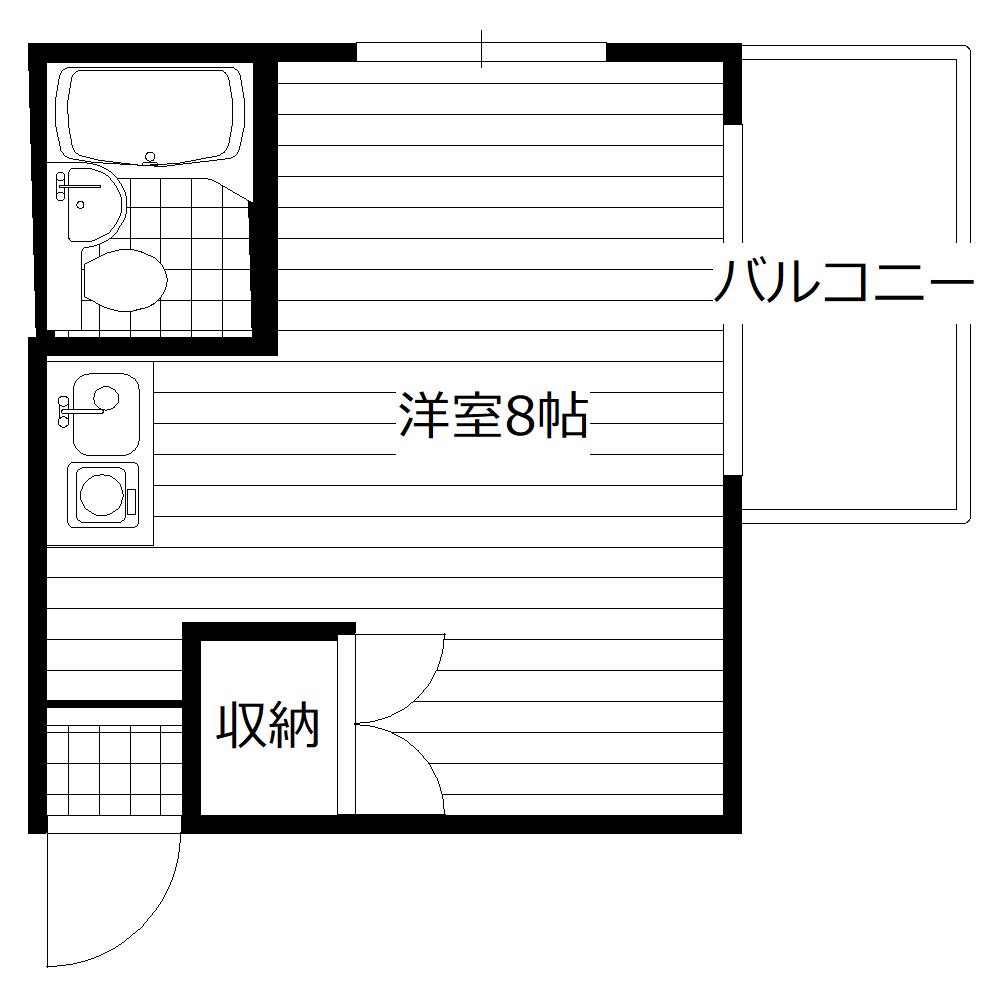 ジューヌボア(ワンルーム/3階)の間取り写真