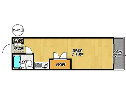 アドバンス1(ワンルーム/3階)の間取り写真