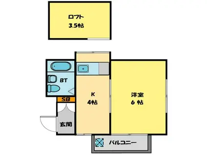 サンライズ新河岸(1K/2階)の間取り写真