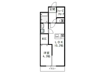 KO OLINA YANAGIMARU(1LDK/7階)の間取り写真