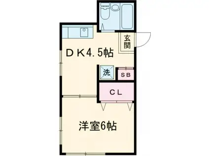 山崎アパート(1DK/1階)の間取り写真
