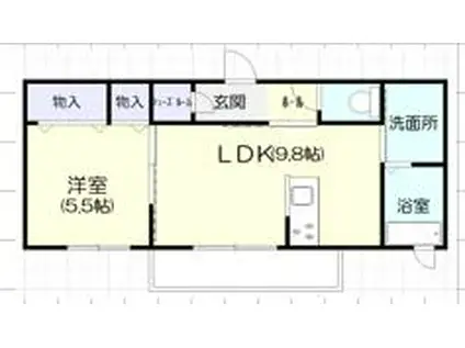 ベレオ南仙台(1LDK/2階)の間取り写真