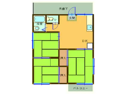 コーポ行友A(3DK/2階)の間取り写真