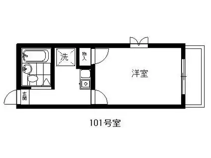 パレスアルテ(1K/1階)の間取り写真