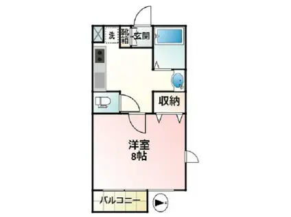 ルミエール美好(1K/2階)の間取り写真