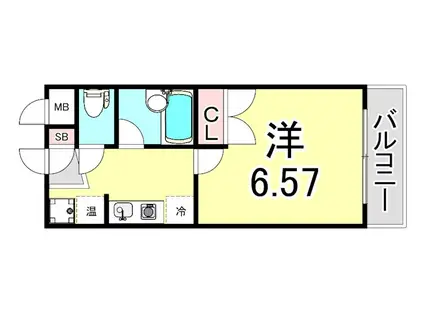 アルザ夙川(1K/3階)の間取り写真