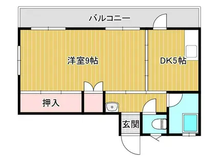 メゾン照国(1DK/2階)の間取り写真