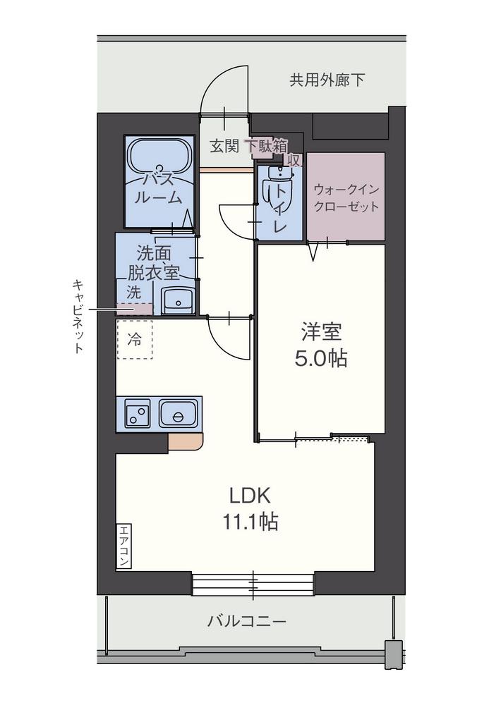 リベルダーデ(1LDK/1階)の間取り写真