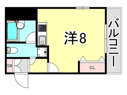 アルテシアン夙川(ワンルーム/2階)の間取り写真