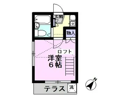 MARIO江戸川台(1K/1階)の間取り写真