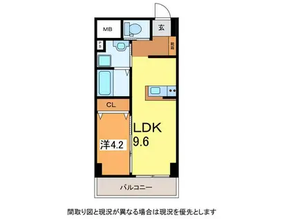 I RESIDENCE(1LDK/9階)の間取り写真