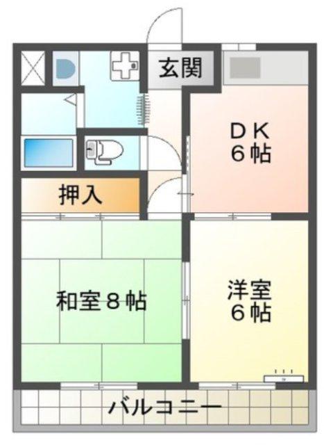 ナタシオン(2DK/1階)の間取り写真