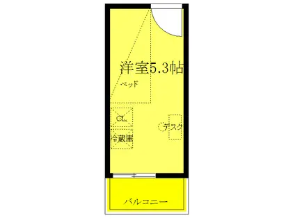 APARTMENTS金子屋(ワンルーム/7階)の間取り写真