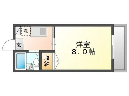 ビーン平井(1K/2階)の間取り写真