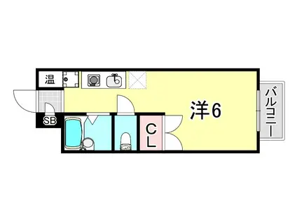 エステートピアI(ワンルーム/1階)の間取り写真