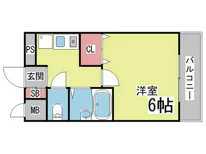 ＪＲ東海道本線 六甲道駅 徒歩7分 3階建 築28年(1K/2階)の間取り写真
