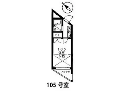 JPC MIZONOKUCHI(1K/2階)の間取り写真