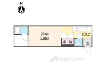 みやこハウス(1K/2階)の間取り写真