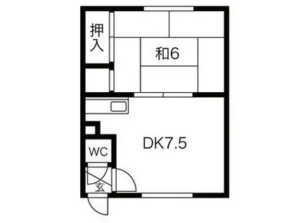 第2八栄ハウス(1DK/2階)の間取り写真