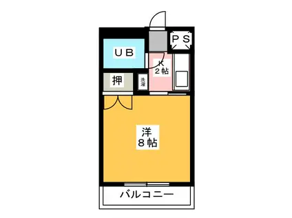 クリーン24(1K/2階)の間取り写真