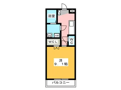 ルパーブ永田町(1K/1階)の間取り写真