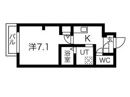 エヌエムスワサントヌフノース(1K/2階)の間取り写真