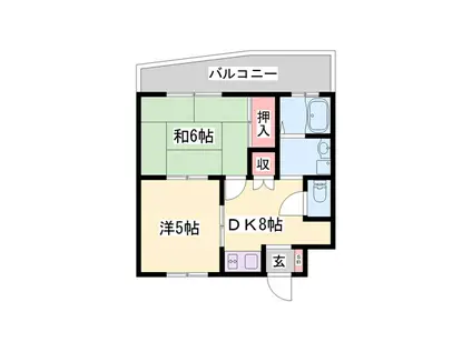 金川アパート(2DK/2階)の間取り写真