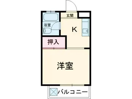 茂呂マンション(1K/3階)の間取り写真