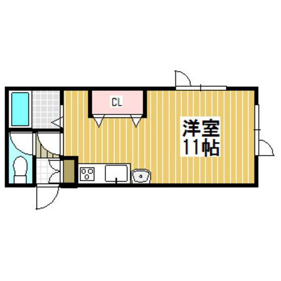 大昭グリーンヒル6(ワンルーム/1階)の間取り写真