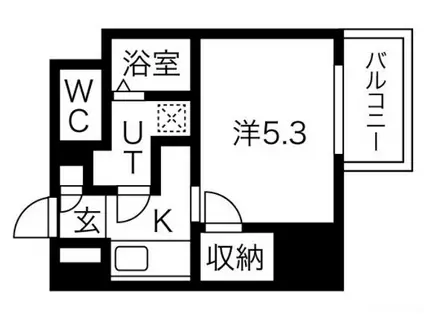 フォーリアライズ昭和南通1(1K/7階)の間取り写真