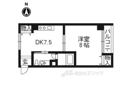 マンションいそい常盤(1DK/1階)の間取り写真