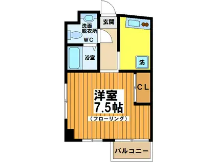 カーサコジマ(1K/2階)の間取り写真