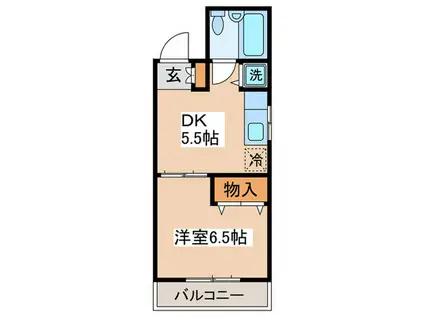エクセル東林間(1DK/1階)の間取り写真