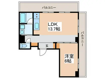プライムアーバン浅草(1LDK/7階)の間取り写真
